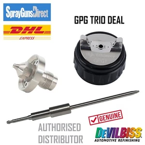 DeVilbiss Trio Deal - Tapa de aire GPG1 con boquilla de fluido HVLP de 1,2 mm y aguja - Imagen 1 de 5