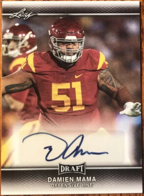 2017 Leaf Draft Autographs Damien Mama #A-DM1 USC Trojans - Image 1 of 2