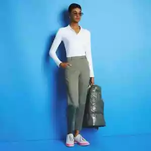 G/Fore donna pantaloni da golf elasticizzati in twill tecnico taglia 2 grigio isola 28 pollici cucitura interna $ 195 - Foto 1 di 10