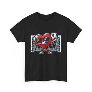 Valentines Day Football Heart Dab Soccer Men Boys Kids Teens T-Shirt - Picture 1 of 8
