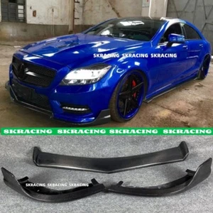 Real Carbon Fiber Front Bumper Spoiler Lip 3PCS For Mercedes Benz W218 CLS63 - Picture 1 of 15