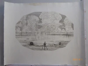 Wenzel Hablik, Grafik " Mann am Meer", Expressionismus - Bild 1 von 5