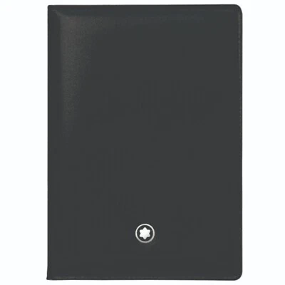 Tarjetero de identificación de bolsillo de cuero negro Montblanc Meisterstuck #101868 ~ NUEVO EN CAJA Foto 1 de 2