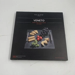 Nic & Syd Veneto Slate Charcuterie Board With Handles - New - Picture 1 of 2