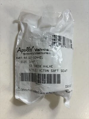 Apollo 3/4" Female NPT Stainless In-Line Ball Cone Check Valve 400 psi 62-504-01 - Image 1 of 3