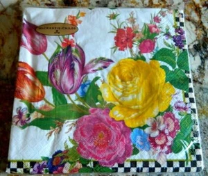 NEW MacKenzie-Childs Flower Market Paper Dinner Napkins - 20 per pack - Picture 1 of 4