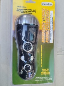 New Gordon Emergency Crank Radio/Flashlight/Cell for Home, Camping, Hunting. 