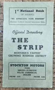 Vintage "Directory Ufficiale The Strip" Kalispell, Montana, primi anni '50? (Rosso) - Foto 1 di 4