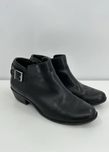 Vionic Womens Millie Leather Ankle Booties Size 8 Black Side Zip Classic Career - Picture 1 of 11