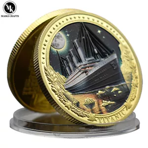 New British Titanic Commemorative Coin RMS Metallic Gold Plated Challenge Coin - Picture 1 of 14