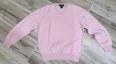Brooks Brothers 100% кашемир мужской средний розовый свитер 3 слоя итальянский кашемир - Изображение 1 из 4