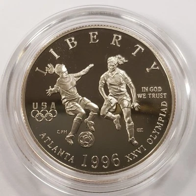 1996-S 50c Olympic Soccer Commemorative Half Dollar Proof - SKU-F9977 - Image 1 of 2