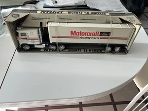 Vintage Nylint Ford Motorcraft Quality Parts Pressed Steel Semi Tractor Trailer - Picture 1 of 7