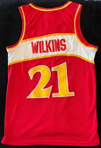 DOMINIQUE WILKINS #21 NBA ATLANTA HAWKS ADIDAS HARDWOOD CLASSICS - Size S - Picture 1 of 5