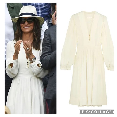 OFF WHITE Abito camicia viscosa ISABEL MARANT ETOILE M UK 10 US 6 Pippa Middleton Wimbledon