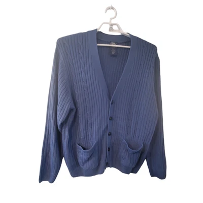 John Blair Menswear cardigan sweater mens XL blue ribbed Grandpa Foto 1 de 4