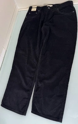 Vintage St John's Bay Corduroy Jeans Mens 34X29 Black Easy Relaxed Fit Y2K New - Image 1 of 4