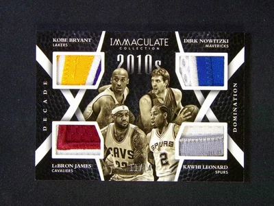 2015 Immaculate Kobe Bryant Lebron James Dirk Nowitzki Kawhi Leonard Patch /14 - Image 1 of 4