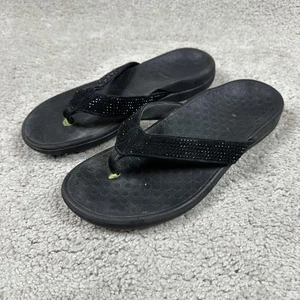 Vionic Sandals Womens Black Rhinestone Flip Flops Comfort Arch Support Shoes - Picture 1 of 10