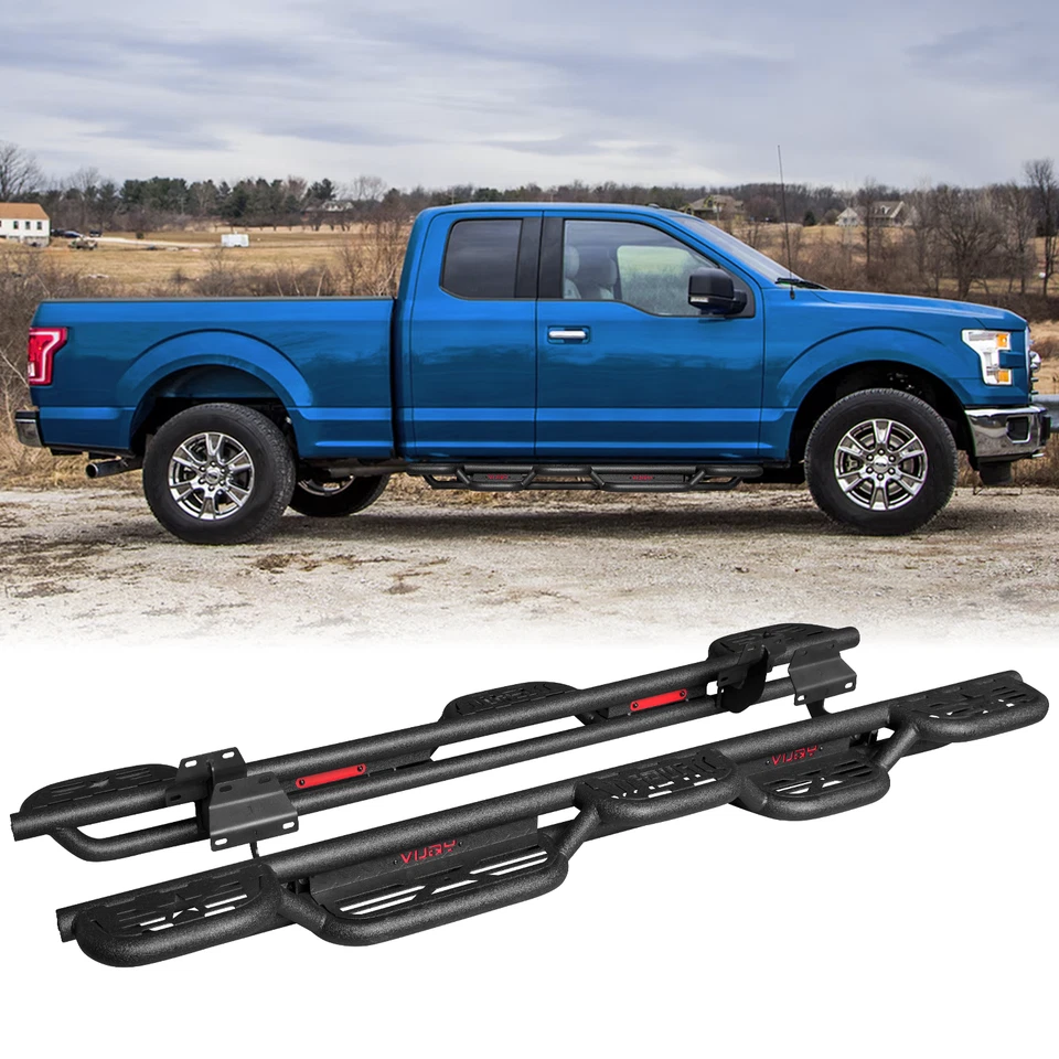 New Side Steps For 2017-2025 Ford F-250 F-350 F-450 F-550 Super Cab/Extended Cab - Image 1 of 4