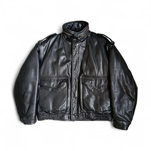 Boneville Massimo Osti Vintage Schwarz Leder Gänsedaunen Bomber Puffer Jacke XL - Bild 1 von 21