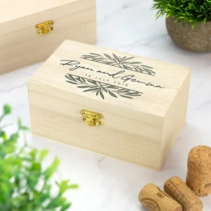 Personalised Foliage Memory Box Keepsakes Trinket Mementos - Picture 1 of 7