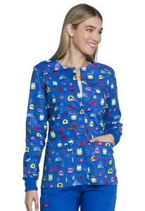 Chaqueta de calentamiento frontal a presión Cool Bugs Dickies Scrubs EDS DK306 COBU - Imagen 1 de 5