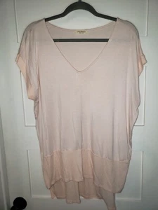 Promesa Women's V-Neck Blush Top Size L/XL - Picture 1 of 11