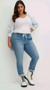 Torrid Pull On Boyfriend Straight Super Soft Mid Rise Jean Plus Size 5x Blue - Picture 1 of 10