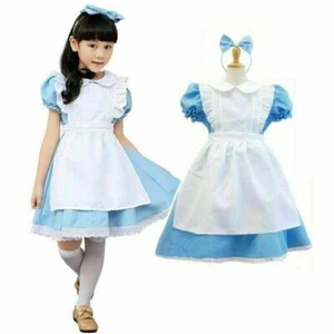 Kids Girls Christmas Costume Princess Fairytale Dress Up Belle Cinderella Alice - Picture 1 of 19