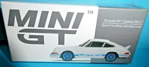 Decalcomanie PORSCHE 911 Carrera RS 2.7 RHD Grand Prix bianco/blu Mini GT scala 1:64 - Foto 1 di 4