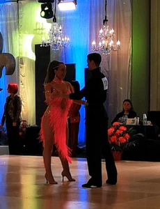 Custom latin ballroom competition dress size S/M - Picture 1 of 9