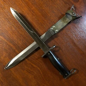 Vintage 50s French Army M1956 Early-Pattern MAS-49/56 Rifle Bayonet & Scabbard - Picture 1 of 15