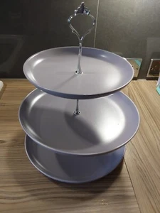Three Tier Cake Stand With Silver Handle - Picture 1 of 6