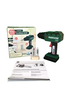 Playtive Parkside Akku-Bohrschrauber Spielset für Kinder 5tlg Set Echtholz 2+ Geschenk - Bild 1 von 14