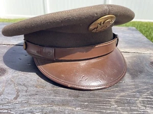 Vintage WW2 US Army Enlisted Mens Dress Service Cap Wool - Picture 1 of 5