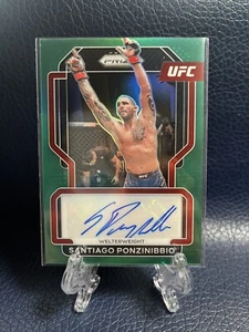 2022 Panini Prizm UFC Santiago Ponzinibbio #SG-SPZ Green Parallel Auto - Picture 1 of 4