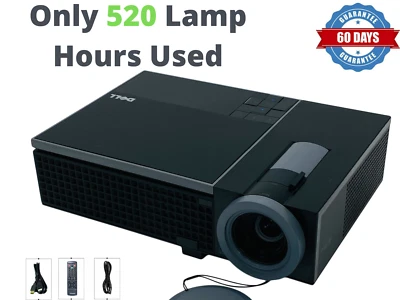 3500 Lumens Dell 1510X DLP Projector Portable HD HDMI LAN - Only 520 Hours Used - Image 1 of 4