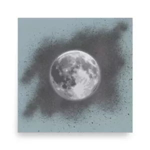 Silver Moon Galaxy Poster 10 x 10 Matte Finish Celestial Home Decor - Picture 1 of 10