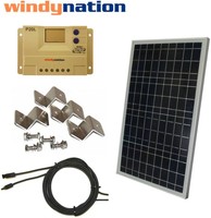 COMPLETE KIT: 30 W Watt 30W Solar Panel 12V Volt Battery RV Gate Boat Off Grid