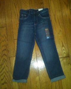 NWT TODDLER GIRLS BLUE JEANS ROLL UP OR DOWN SIZE 5T ARIZONA ADJUSTABLE WAIST