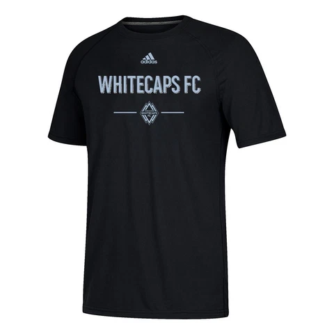 Vancouver Whitecaps FC MLS Adidas Men's Black "Lined Up" Climalite T-Shirt Cover