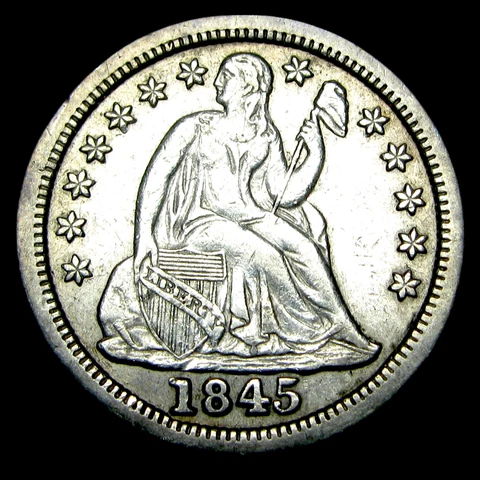 1845 Seated Liberty Dime Silver ---- Nice Type Coin ---- #CB961 Cover