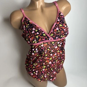 Kookai Y2K Sheer Mesh Heart Print Cami Top 2 Coquette McBling Emo Fairycore S - Bild 1 von 9