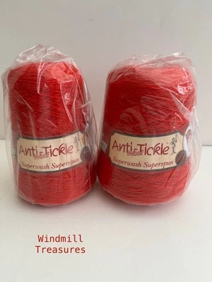 PAIR OLD KING COLE PURE NEW WOOL BRIGHT RED  CONES - GREAT CONDITION - Image 1 of 4