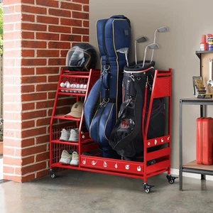 Lauren&Harold Golf Bag Organizer Garage Storage, Golf Storage Rack Stand Fits... - Picture 1 of 8