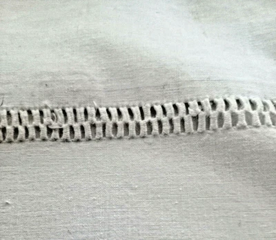 Drap lit de bébé coton métis, broderie, jours échelles (n°19) - Photo 1/2