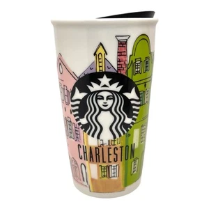 Starbucks Charleston South Carolina Rainbow Row Ceramic Travel Tumbler Mug 12 oz - Picture 1 of 11