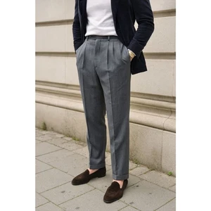 Ermenegildo Zegna grau 100% Wolle leichte Hose Trousers Herren Größe 38 - Bild 1 von 9