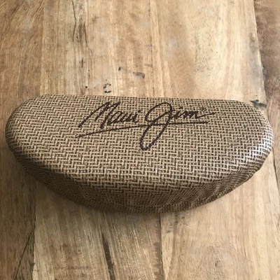 FUNDA PARA GAFAS DE SOL Maui Jim solo imitación bambú cesta tejido cubierta dura Foto 1 de 4